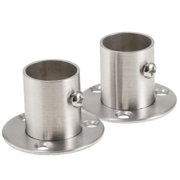 Heavenglow 4Xchrome Tube Pipe Rotating Wardrobe Clothes Garment Rail End Socket 46 X 30Mm