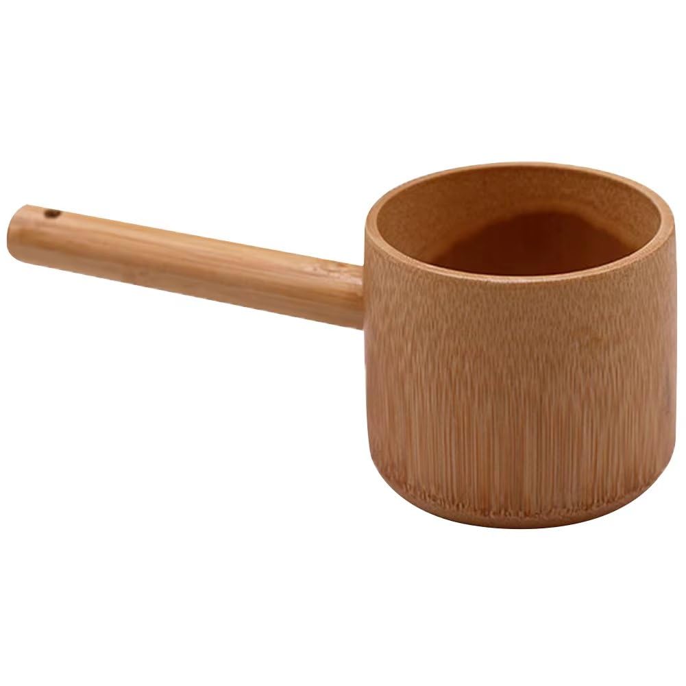 Short Handle Ladle Bamboo Water Ladle Wooden Water Ladle Garden Water Dipper Bath Watering Scoop Accessories