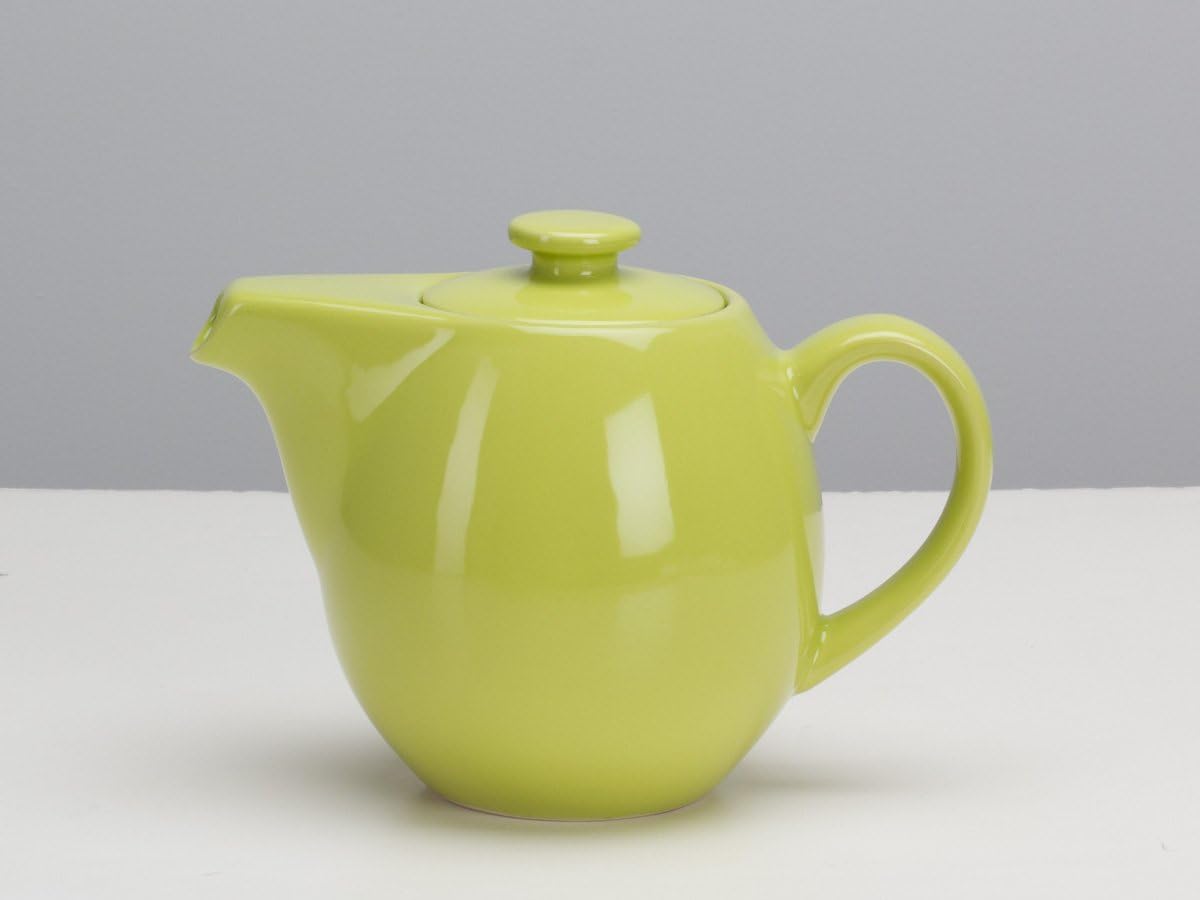 Omniware 24 Oz Stoneware Teapot With Stainless Steel Mesh Infuser (Citron) - Microwave & Dishwasher Safe, Removable Infuser, Ret