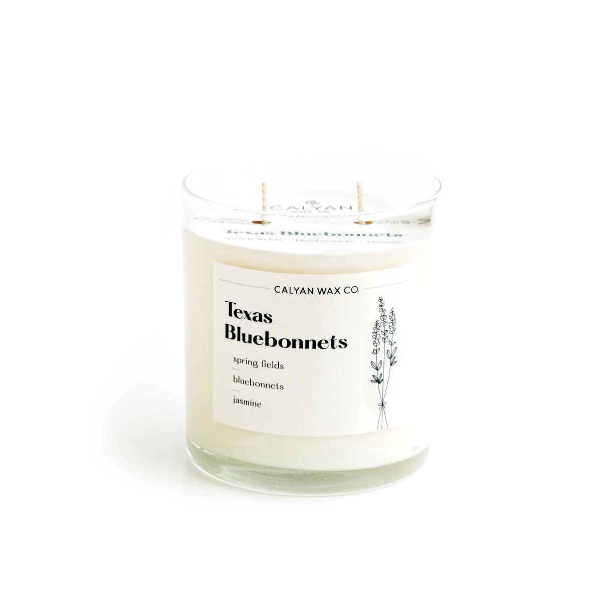 Calyan Wax Scented Candle, Texas Bluebonnets Candle for The Home Scented with Florals & Jasmine, Soy Wax Aromatherapy Candle in