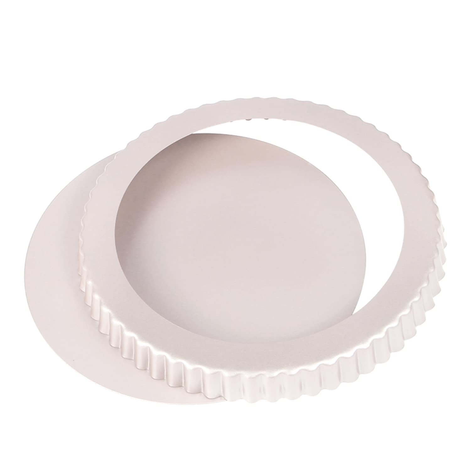 Lofyjoy Tart Pan 9 Inch Removable Bottom Coated Carbon Steel, Non-Stick Round Tartlet Tins Quiche Baking Dish Pie Pan With Flute