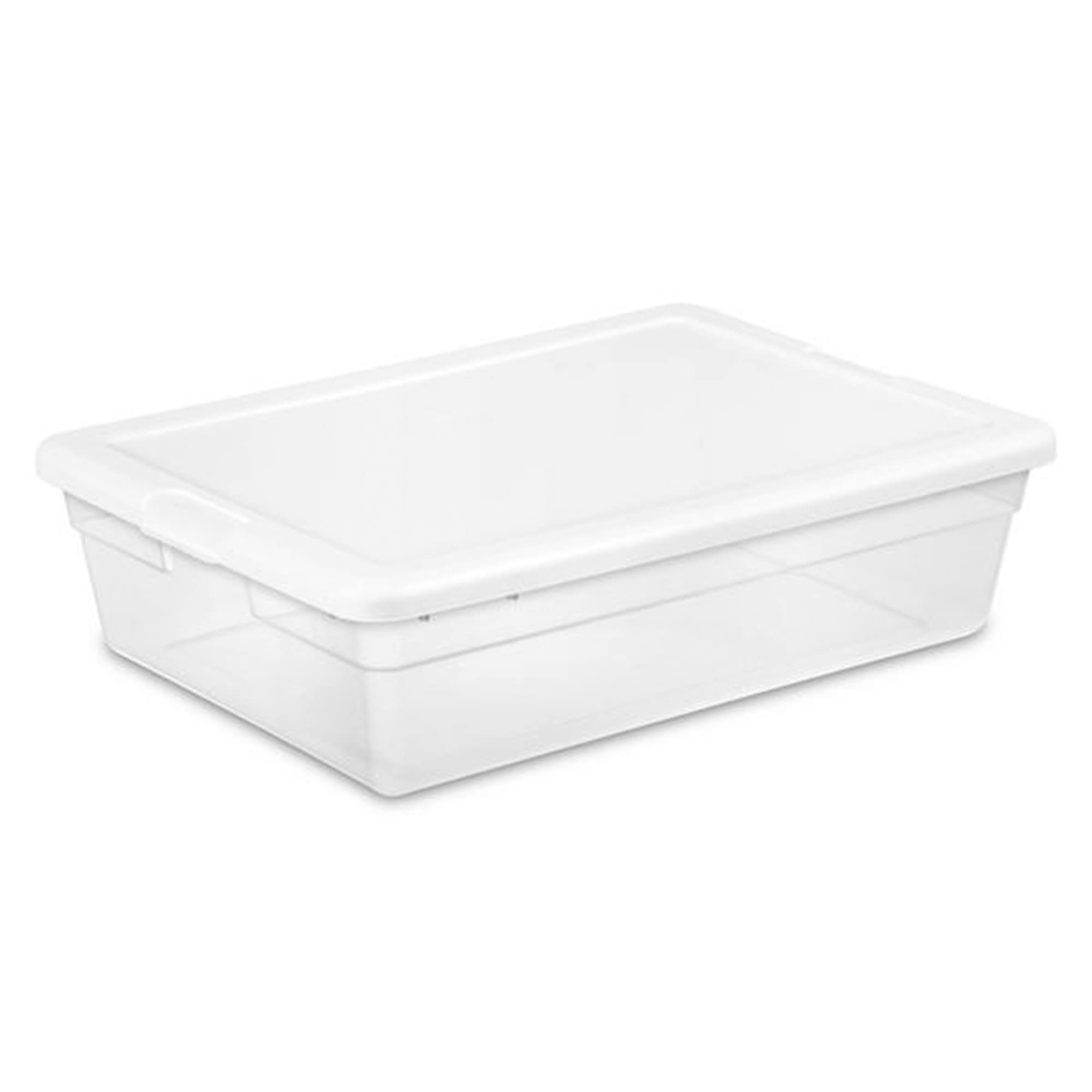 Sterilite 28 Qt Ultra Latch Box Stackable Storage Bin With Latching Lid, Organize Crafts, Clothes In Closets, Basements, Clear W