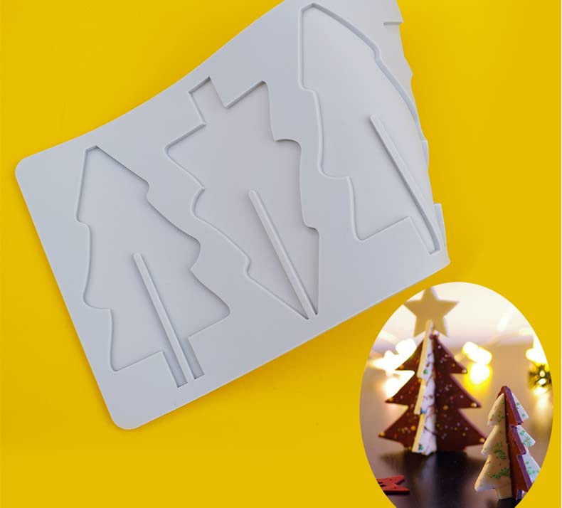 Cestony Christmas 4 Cavity Christmas Tree Candy Silicone Molds For Diy Chocolate Candy Lace Mold Baking Gummy Sugar Craft Cake P