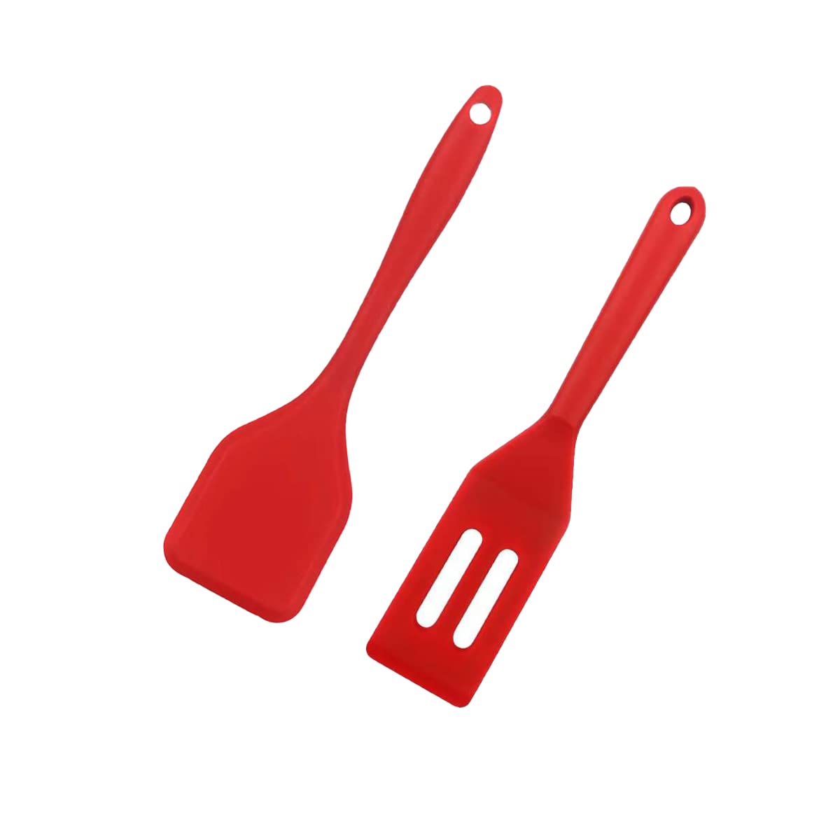 2 Pieces Mini Spatula Small Spatula Brownie Serving Set Flexible Nonstick Silicone Red Serve Slotted Spatula Turner For Cooking,