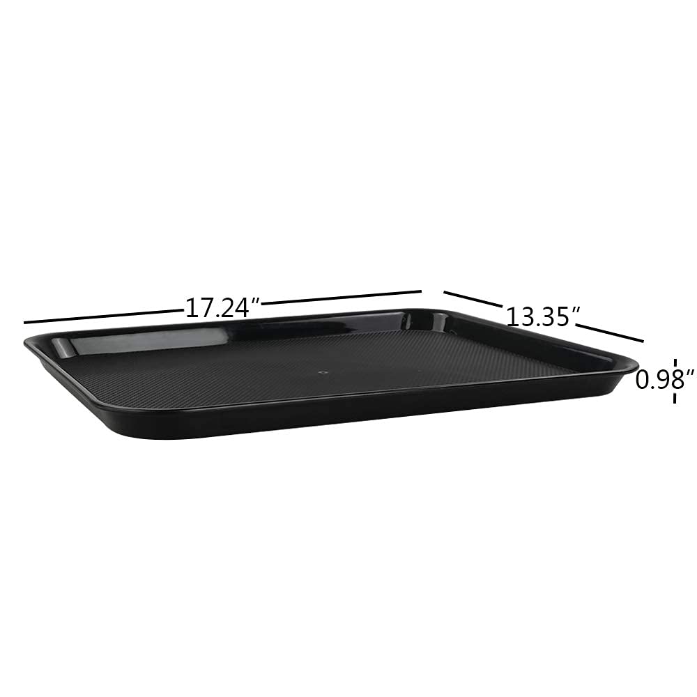 Hommp Plastic Rectangular Fast Food Serving Trays, Set Of 4