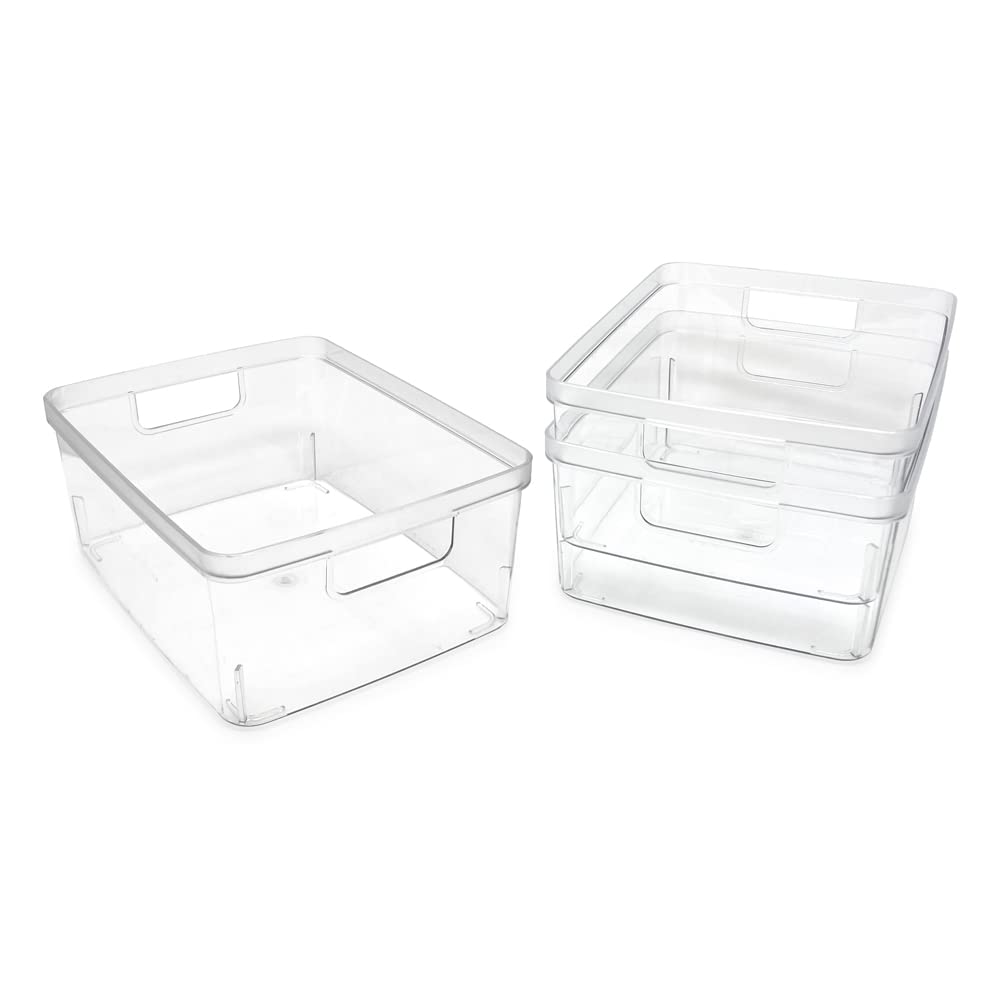 Isaac Jacobs 3-Pack Medium Clear Storage Bins (8