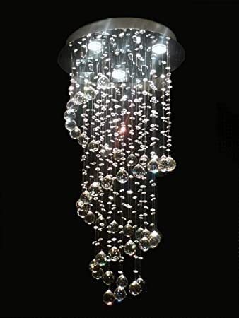 K9Crystalight K9C Crystal Chandelier For Living Room Ceiling Light (Height6 Feet)(Plate Width:40Cm)(Warmwhite)(Spiral)