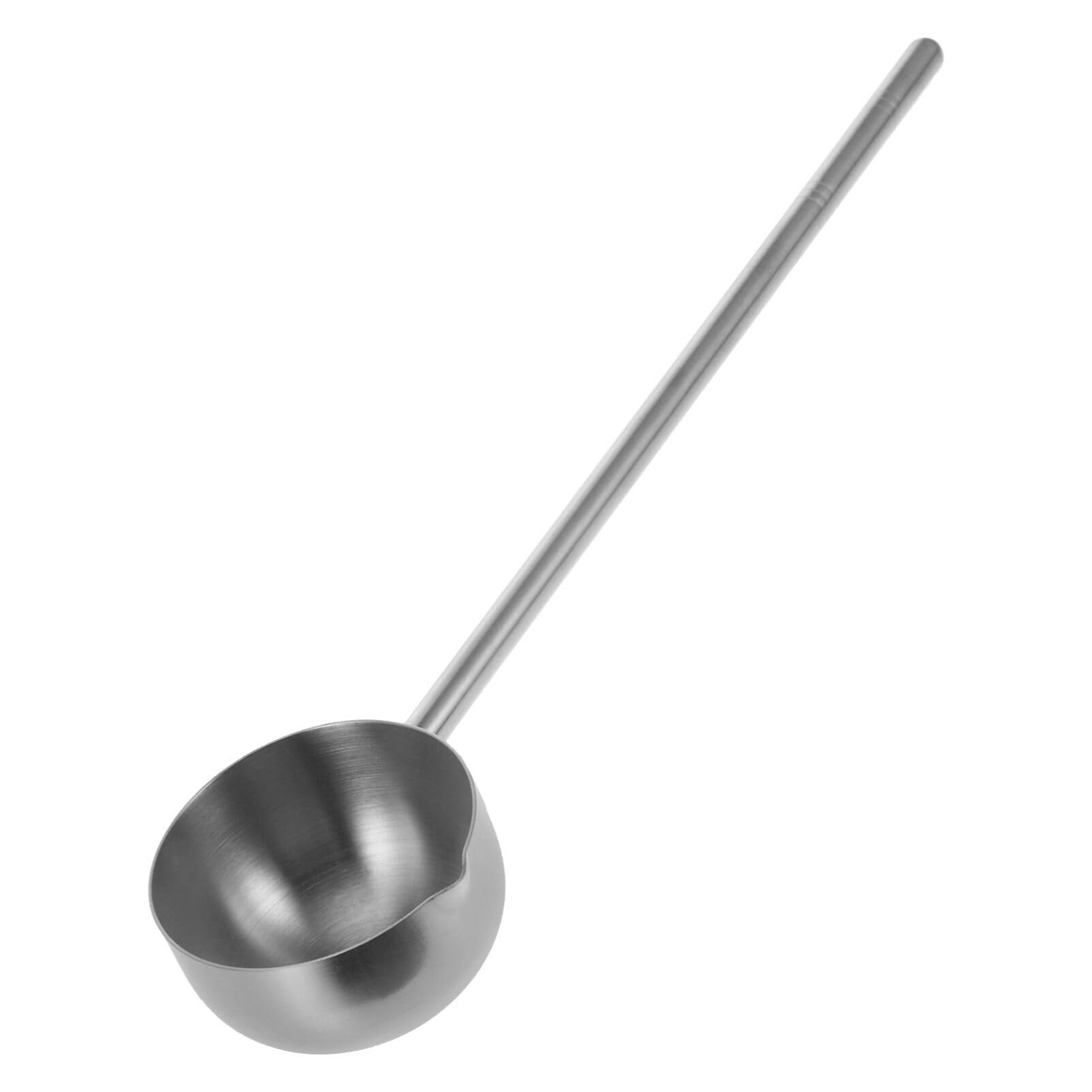 Luxshiny Stainless Steel Soup Ladle 11.02inch Long Handle Oil Spoon Ergonomic Kitchen Gadget for Water Serving Home Canteen Res