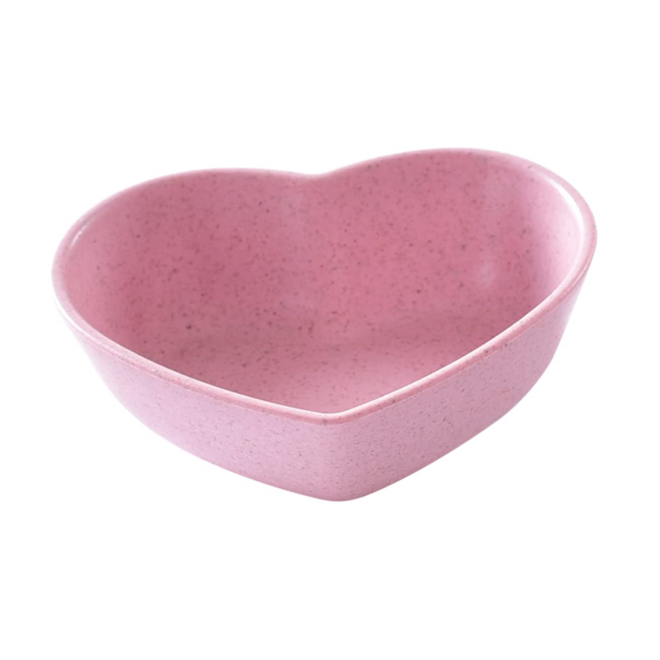 SHOWERORO 4pcs Porcelain Sauce Dishes Non Pink Heart Chip Bowl Pink Dishes Cute Sauce Dish Heart Decor Condiment Plates Ceramic 