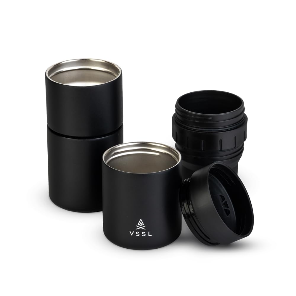 Vssl Nest Pour Over Coffee Kit, Transportable And Compact Pour Over Kit With Two 10 Oz Double Walled Mugs