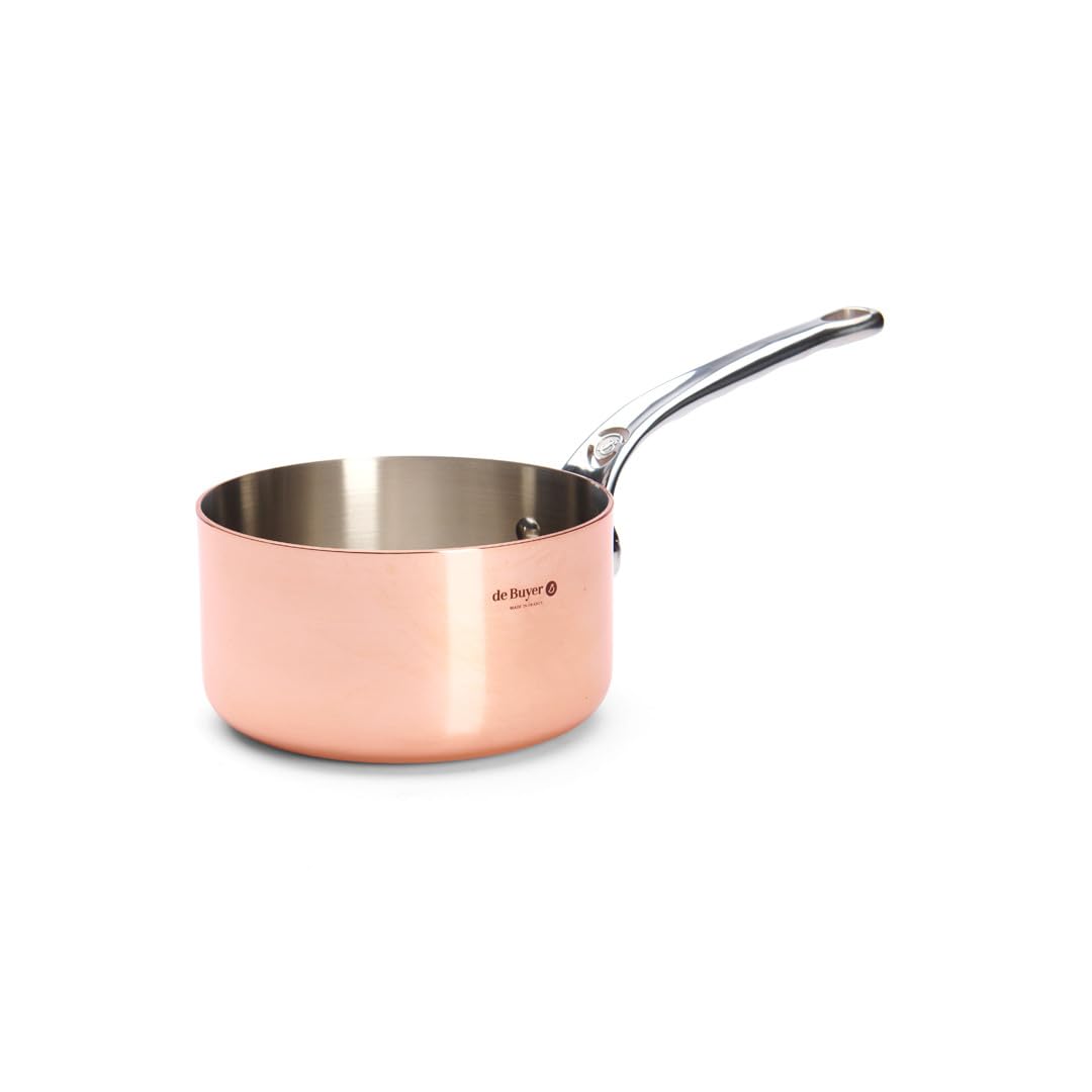De Buyer Professional 16 cm Inocuivre Copper Saucepan with Cast Stainless Steel Handle 6406.16