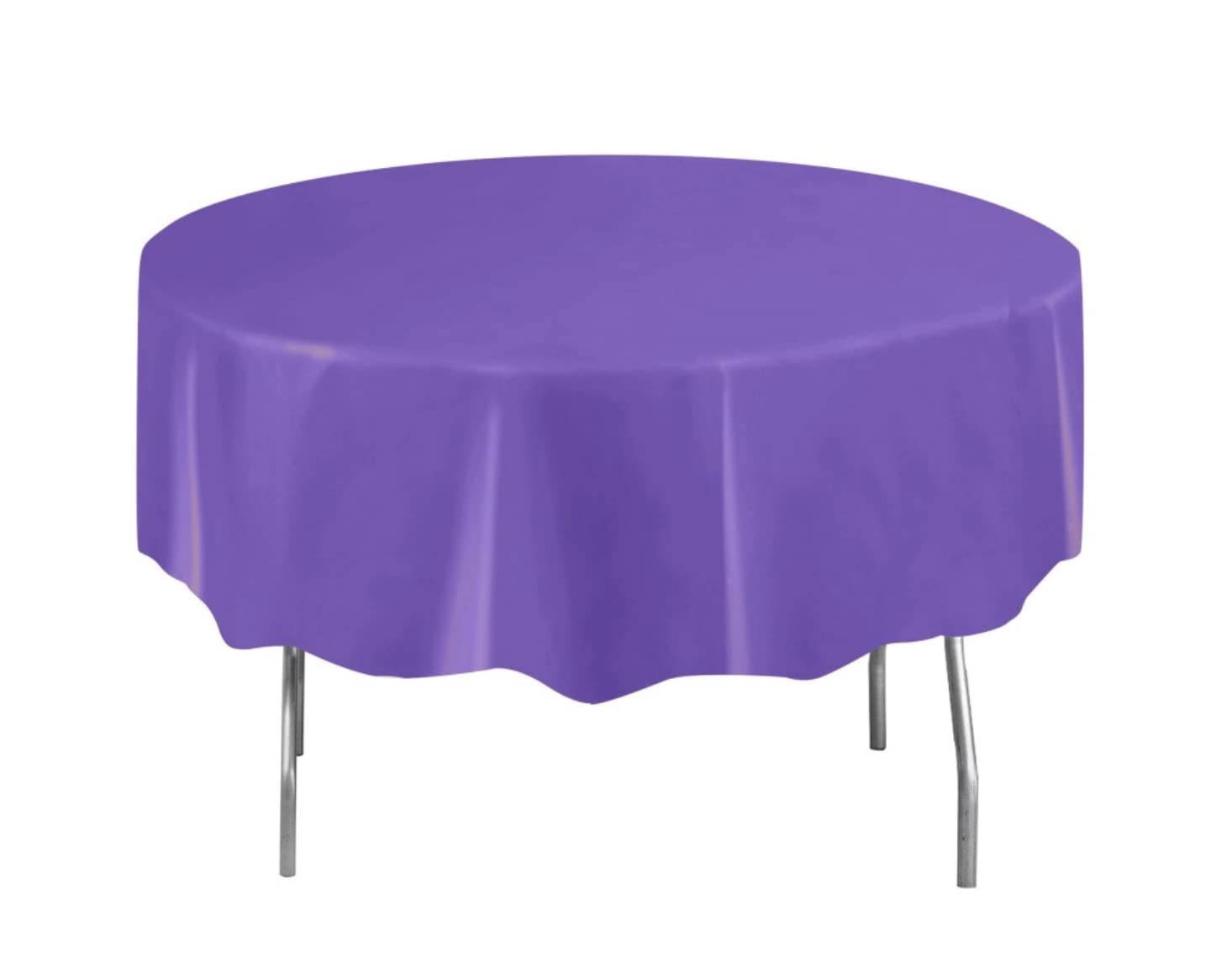 Round Plastic Table Cover - 84'', Neon Purple, 1 Pc