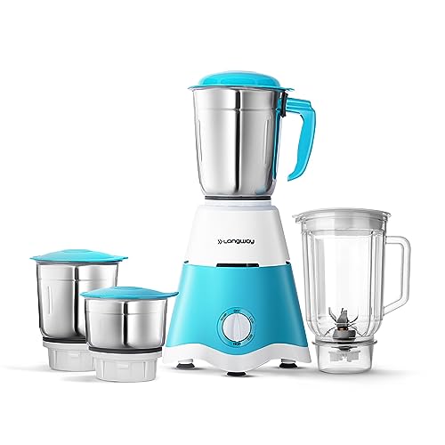 Longway Super Dlx 750 Watt Juicer Mixer Grinder With 4 Jars For Grinding, Mixing, Juicing With Powerful Motor | 1 Year Warranty 