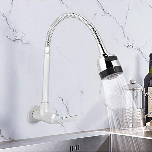 Single Cold Water Type Kitchen Faucet Wall Mount Kitchen Sink Faucet Household 360 Rotatable Kitchen Fixtures G1 2In