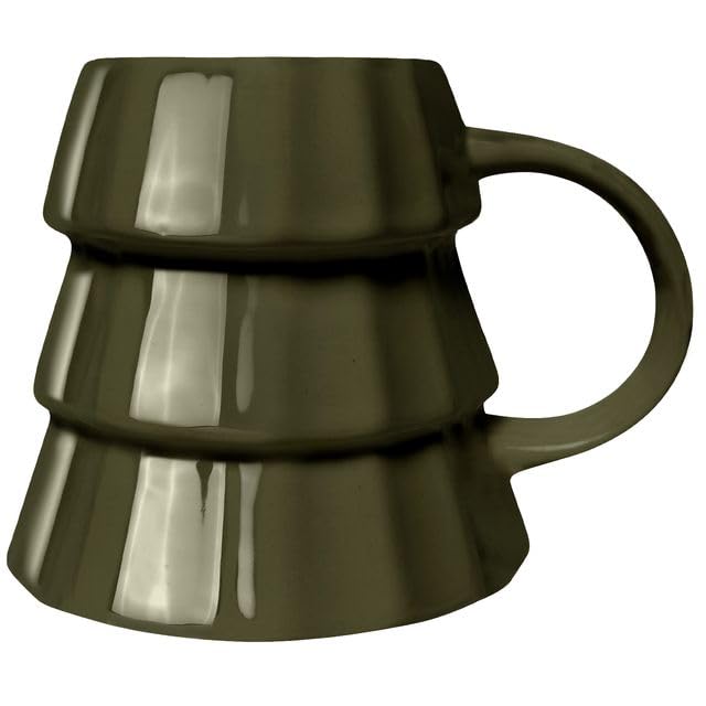 Sweet Water Decor Green Tree Coffee Mug, 17oz Ceramic Christmas Mug, Dishwasher & Microwave Safe, Large Holiday Winter Cup for C