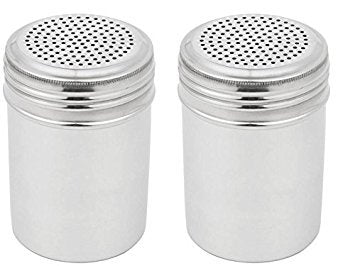 Great Credentials Stainless Steel Versatile Dredge Shaker, Salt, Sugar, Shakers 10 Oz. Each Set Of 2 (Without Handle)