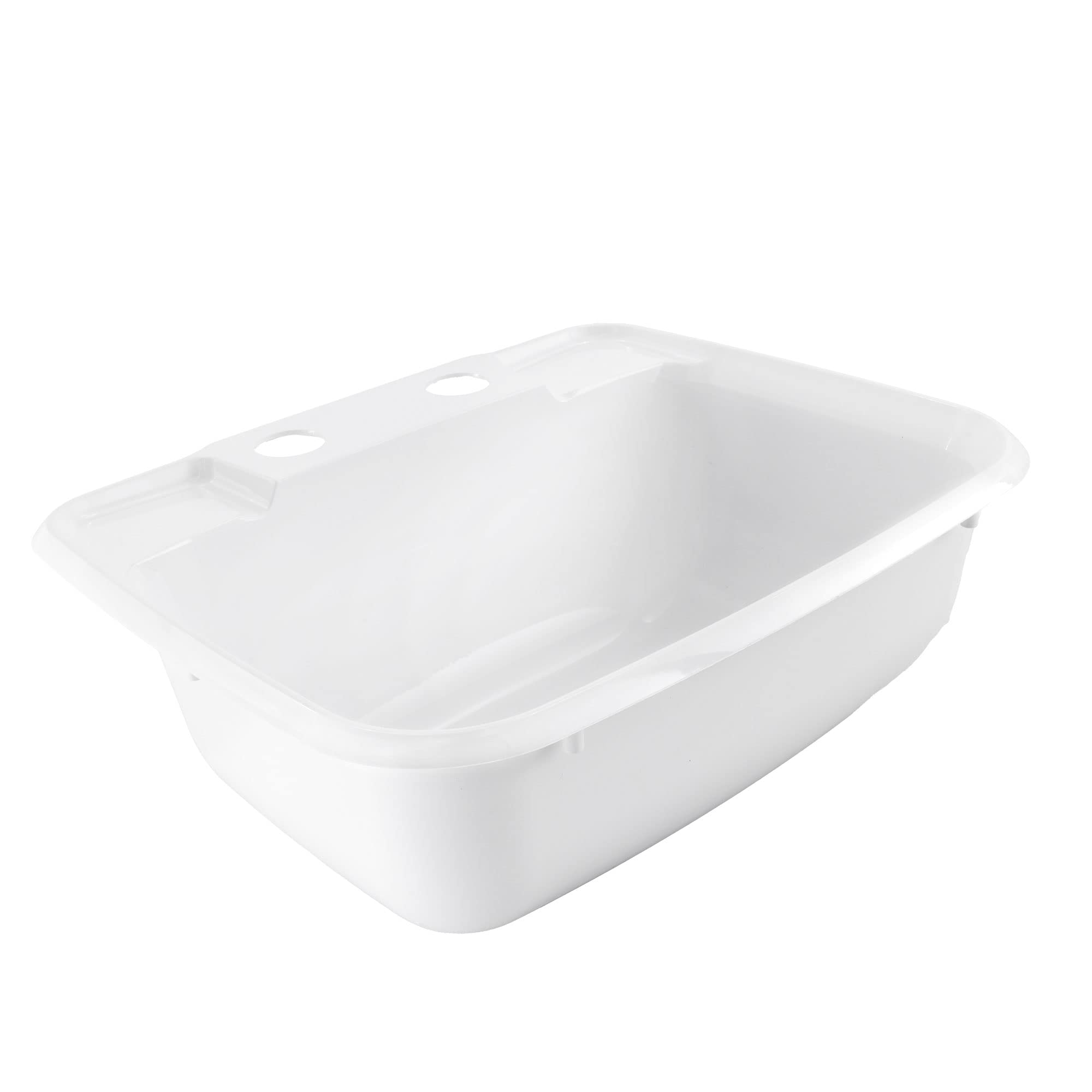 Recpro Rectangle Rv Bathroom Sink | Single Bowl Lavatory Sink | Camper Sink | Plastic (White)