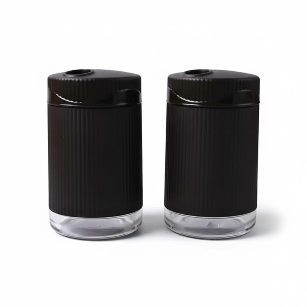 SUPERMOM Spice Box  Salt & Pepper Dispenser Set  Sleek Design Unbreakable Plastic Seasoning Shaker, BPAFree & Reusable Easy G