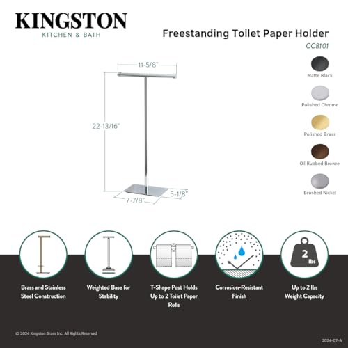 Kingston Brass CC8101 Claremont Freestanding Toilet Paper Stand  Polished Chrome