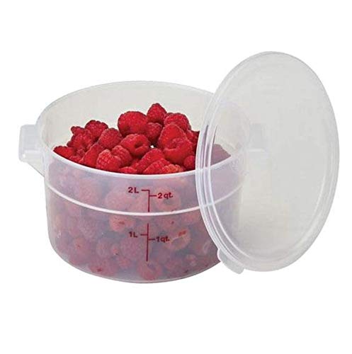 Amz Empire Cambro 2 Qt Round Storage Container With Lid Translucent An ...