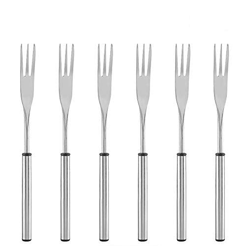 6 Pack Stainless Steel Fondue Forks, Dessert Server Skewer Fondue Pot Forks Outdoor Picnic Bbq Grilling Skewer For Cheese Chocol