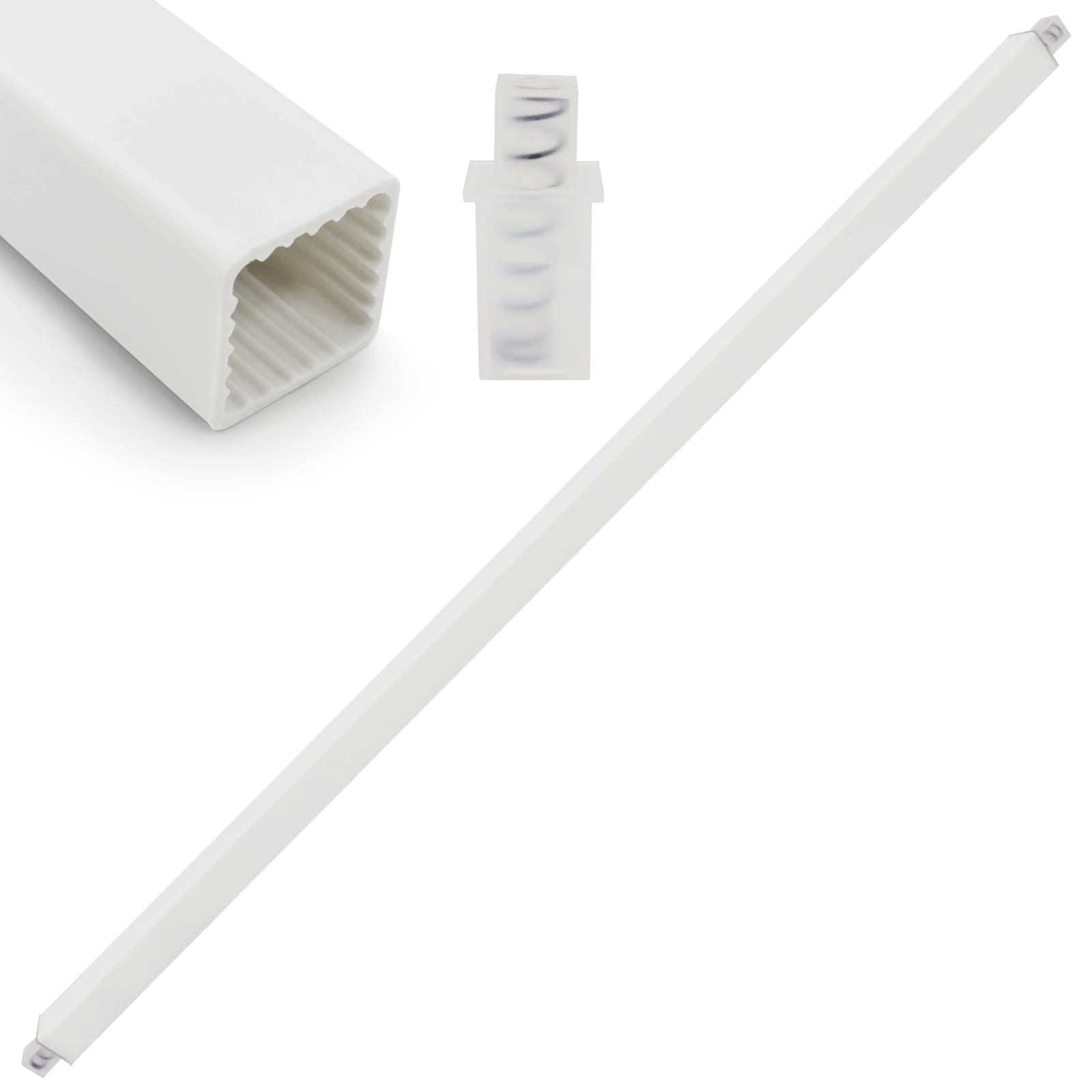 Earthtec Replacement Towel Bar 24'' Rod Spring Loaded Ends Durable Plastic Wall Mounted
