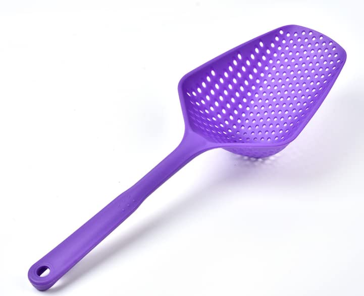Kitchen Nylon Strainer Scoop Colander, Skimmer Spoon With Long Handle, Drain Shovel Strainers, Water Leaking Shovels Ice Shovel