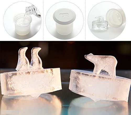 2 Pcs Novelty Funny Silicone Polar Ice Cube Molds, Reusable Shapes Of Polar Bears & Penguins On Ice Bergs, Easy Way To Make Any