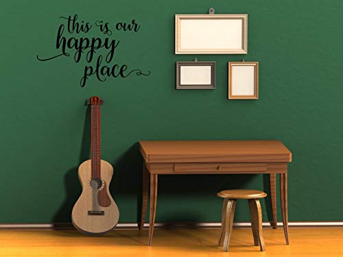 This Is Our Happy Place Wall Decals Stickers Vinyl Lettering Art Home D  Cor 23X15-Inch Black