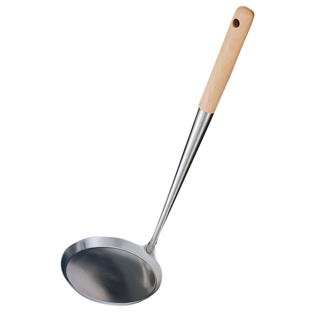 ABOOFAN Stainless Steel Frying Spoon 13.38 in Long Handle Kitchen NonStick Oil Spoon for Bunuelos Fried Snacks Home Kitchens Re