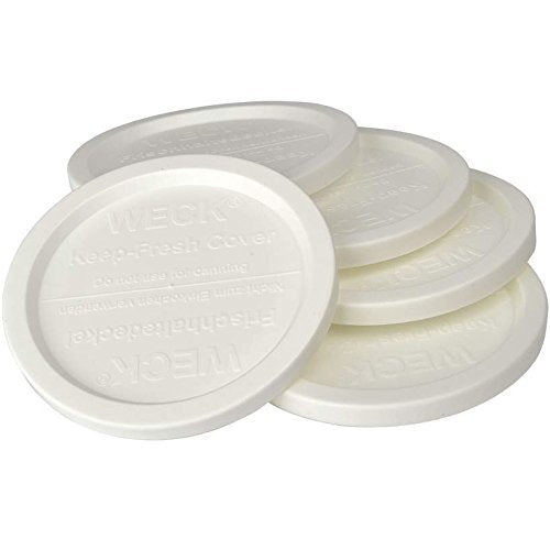 Weck Large Jar 5 Pack Keep Fresh Plastic Lids, 5 Pack (Large = 4'', 100Mm Opening) Fits Models 738, 739, 740, 741, 742, 743, 744