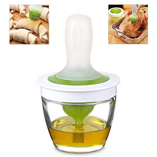 Vroxy Kitchen Silicone Oil Brush Bbq ChefS Basting Set, Oil Bottle For Kitchen Silicone Cooking Brush, 150 Ml
