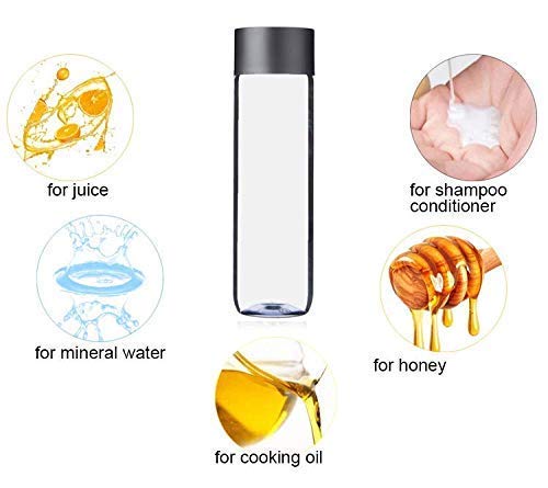6-Pack Bulk Empty Plastic Juice Or Water Bottles With Caps Reusable 400Ml Durable Smoothie [Bottle]S With Black Lids Great Calmi