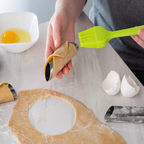 Kddom 5 Pcs Stainless Steel Cannoli Tubes Molds,Non-Stick Cream Danish Pastry Baking Molds For Croissant Shell,Cream Roll,Pastry