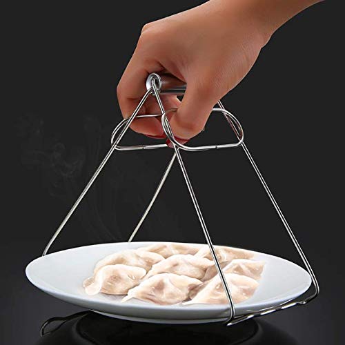 Kddom 1 Piece Kitchen Stainless Steel Foldable Hot Plate Gripper Bowl Clips Pan Dish Gripper