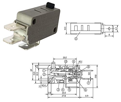 Lonye Kw3A-16Z0-A200-76 Microwave Oven Door Switch 16A 125/250Vac 40T105(Pack Of 2)