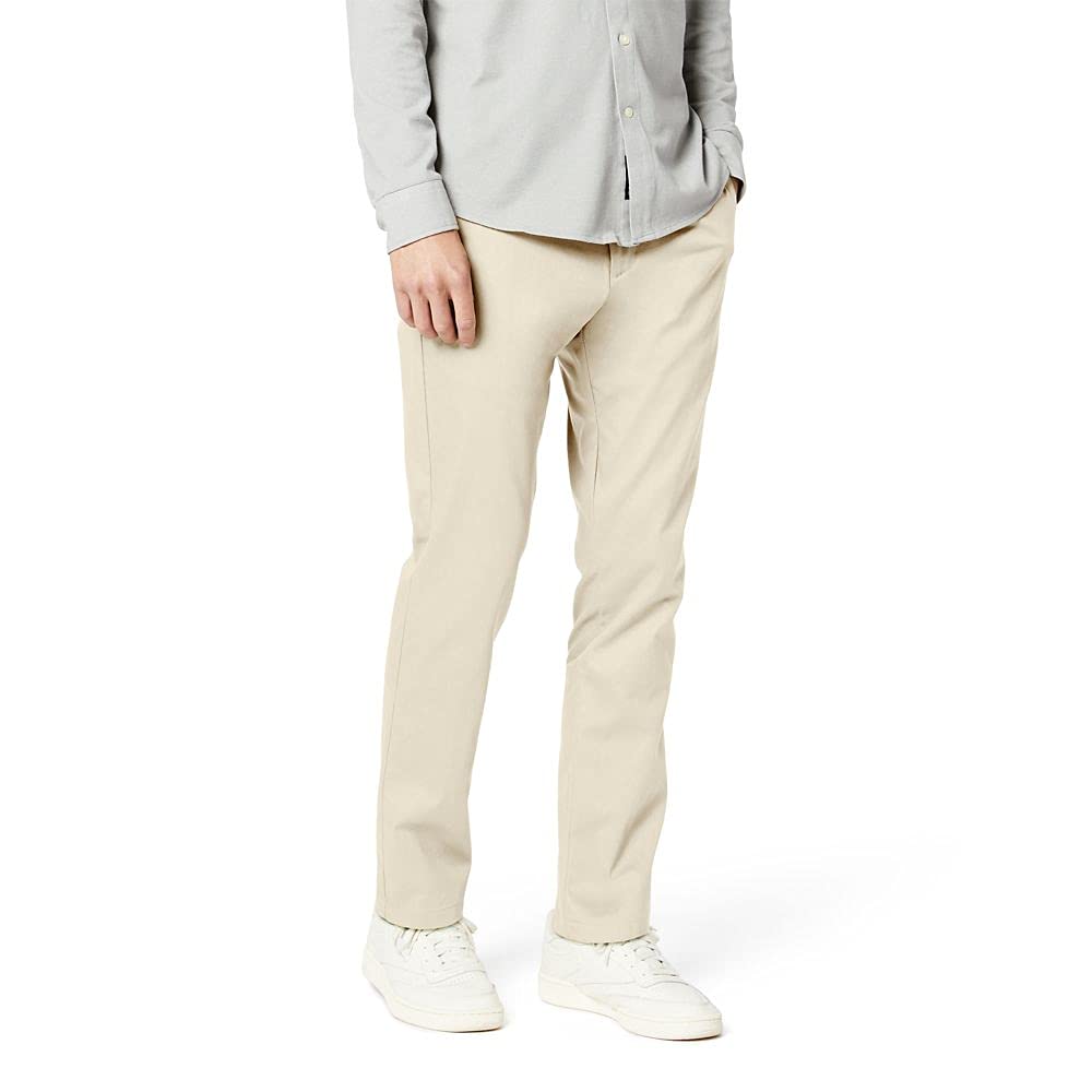 Dockers Mens Slim Fit Signature Khaki Lux Cotton Stretch Pants, Cloud, 30W X 29L