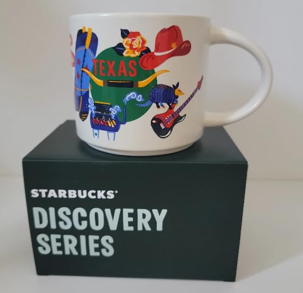 Starbucks Discovery Series Texas Ceramic Coffee Mug, 14oz, White and Blue