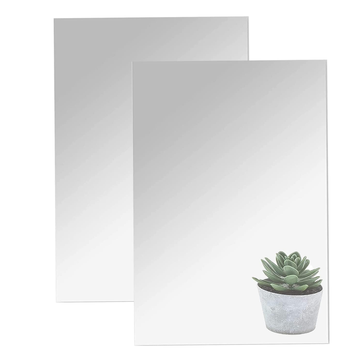 DARENYI 16x12 Acrylic Mirror Sheet, Flexible Non Glass Body Mirror Tiles Large Self Adhesive Mirror Stickers for Bathroom Bedroo