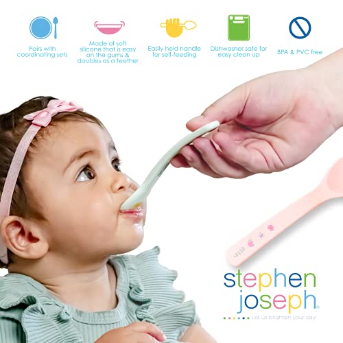 Stephen Joseph Silicone Baby Spoons, One Size, Bunny