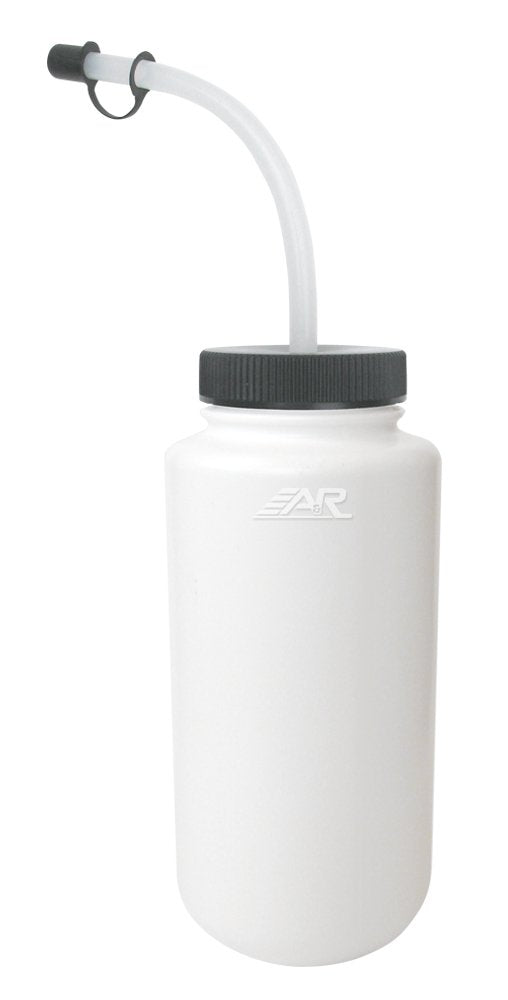A&R Sports Water Bottle, White, Curved Straw