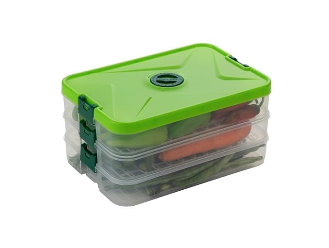 Shri Modeshwari Enterprise Stackable Fridge Storage Containers With Lid, Air Flow Mode, Plastic, For Fish, Fridge Storage Boxes,