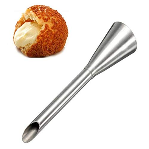 Aeyistry 2 Pcs Cream Icing Piping Nozzle Tip Stainless Steel Nozzle Cream Puff Decor Small Pastry Icing Piping Tool
