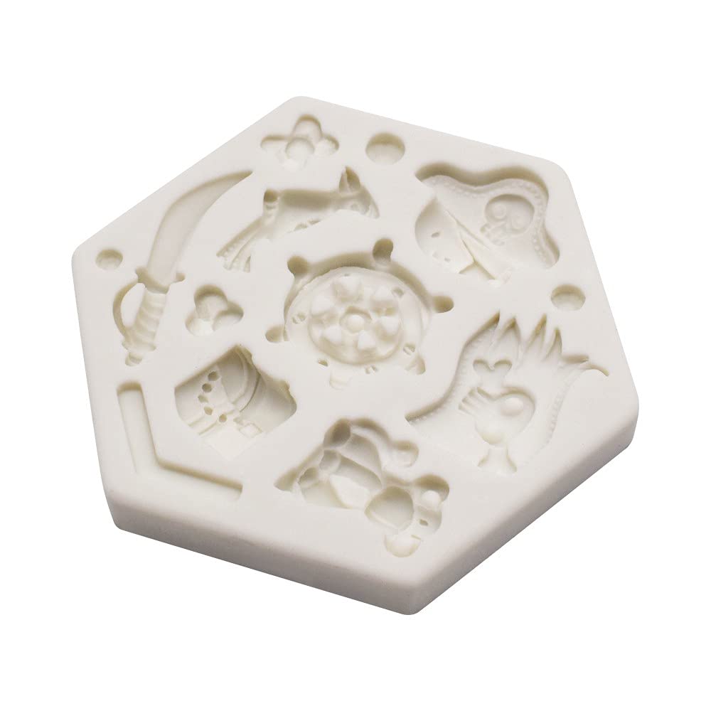 Pirate Theme Treasure Chest Pirate Flag Monkey Parrot Silicone Molds For Diy Fondant Candy Making Chocolate Mold Desserts Ice Cu