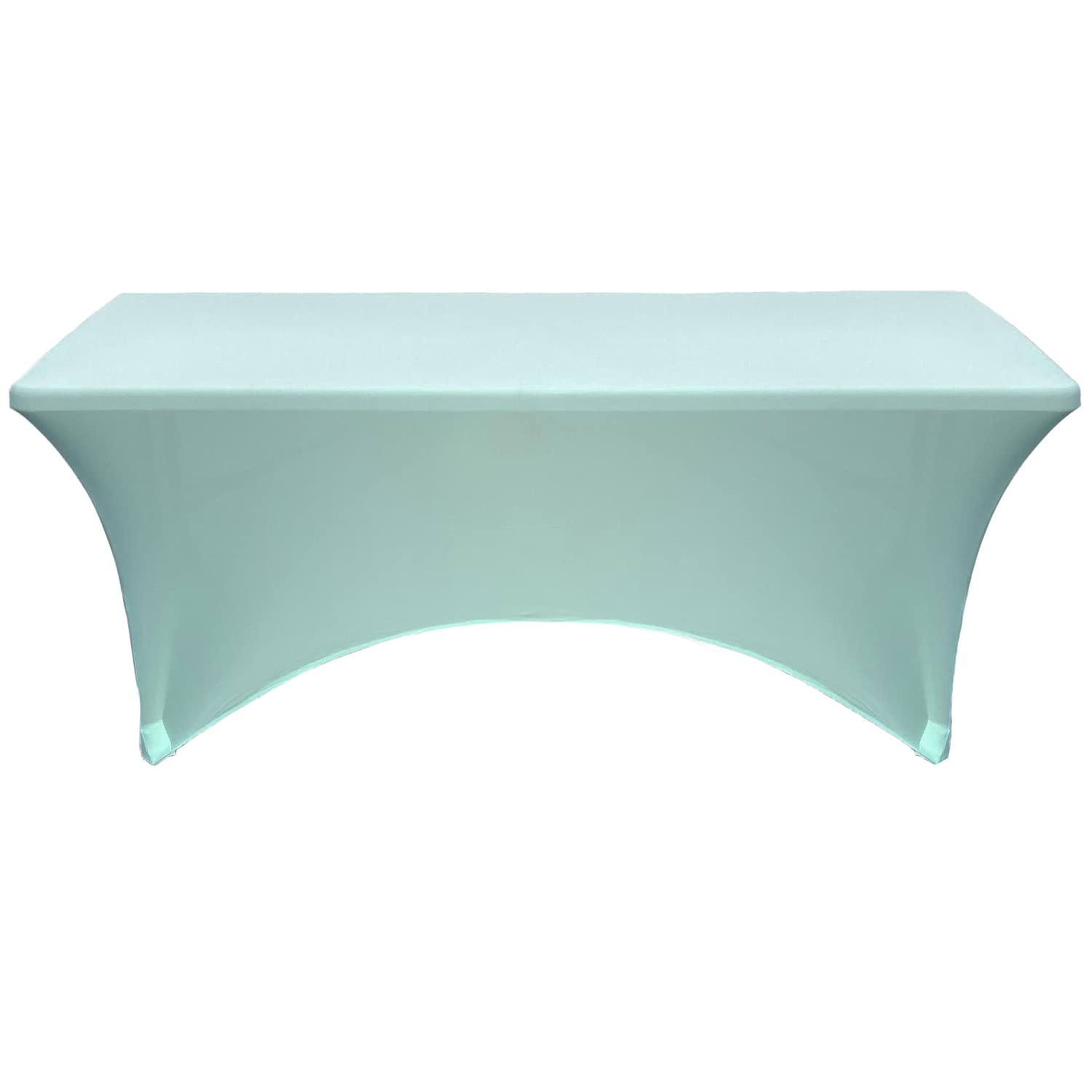Your Chair Covers - 6 Ft Rectangular Fitted Spandex Tablecloths Patio Table Cover Stretchable Tablecloth - Robin Egg
