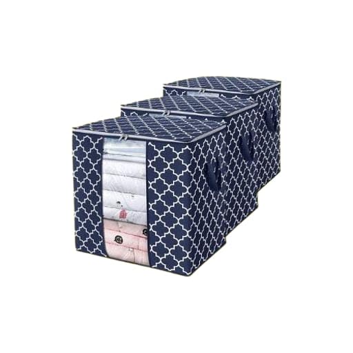 Pack Of 3 Storage Organizer Bags With Zipper Closure For Wardrobe And Closet OrganizationStorage Bag91