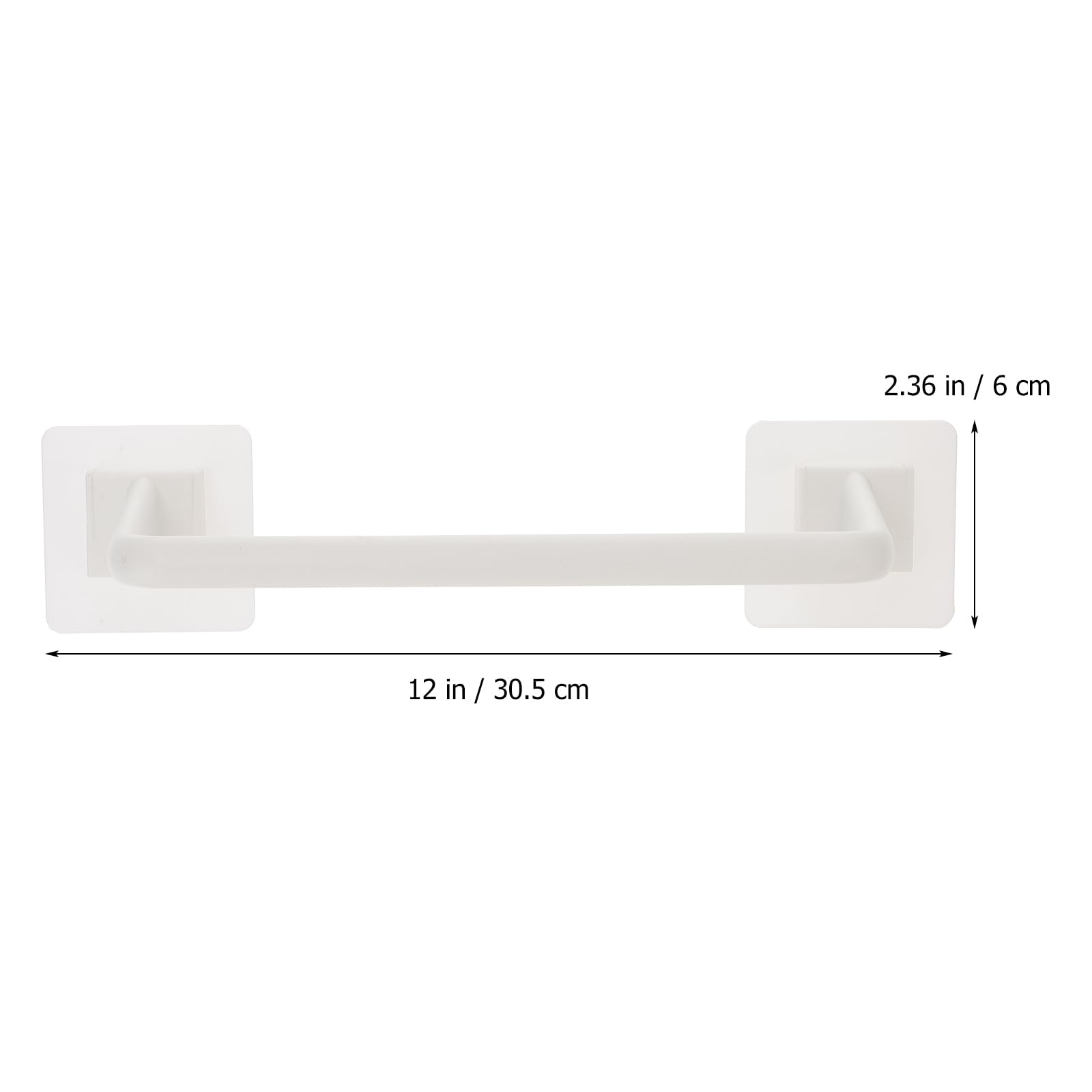 Doitool White Towel Rack Bathroom Hand Towel Holder No Drill Single Towel Rod Hand Towel Holder Adhesive Bathroom Towel Hanger F