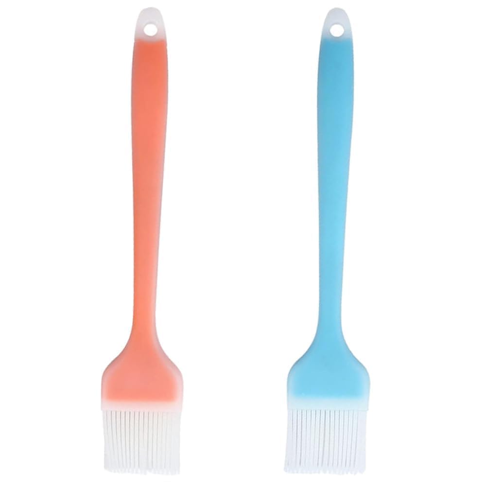 We Cef Multi Color Silicone Basting & Pastry Brush Set  Heat Resistant Oil & Bbq Brushes For Cooking, Baking & Grilling (2Pcs)