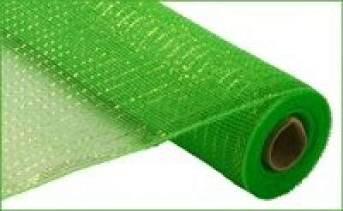 Craig Bachman 21 Metallic Lime Green Deco Mesh with Lime Green Foil 10yds