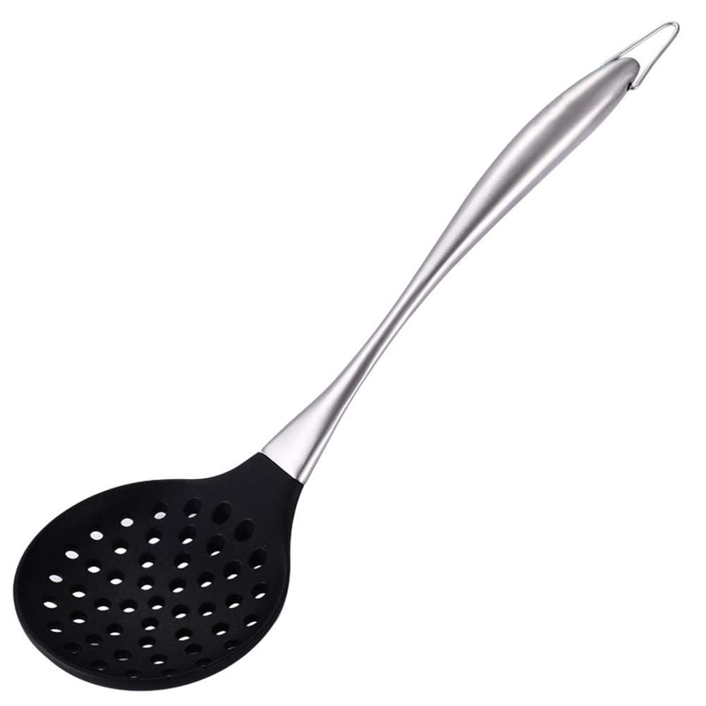 Honglida Silicone Wok Skimmer Premium Slotted Spoon Scoop Strainer Colander Bpa Free 600F Stainless Steel Handle 14 Inch For Non